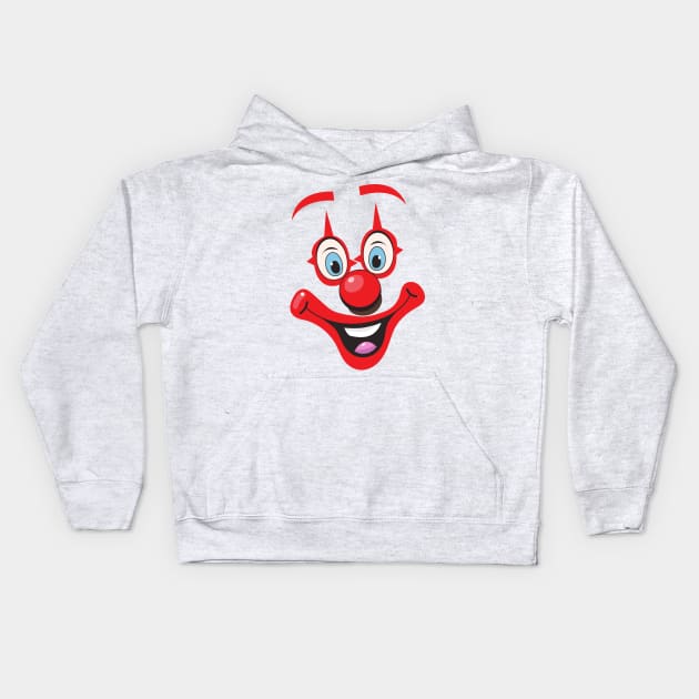 Cartoon Clown Face Kids Hoodie by nickemporium1